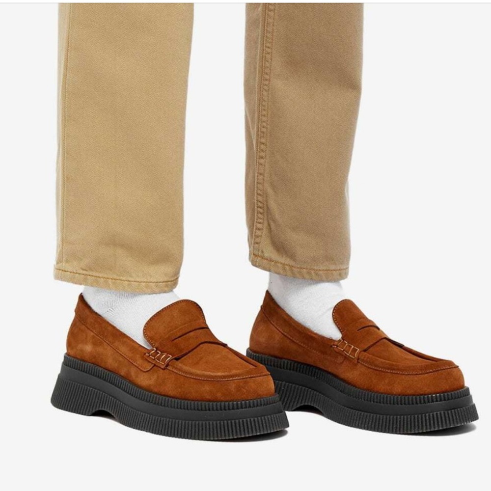 Ganni Creepers Wallaby Loafers Cognac